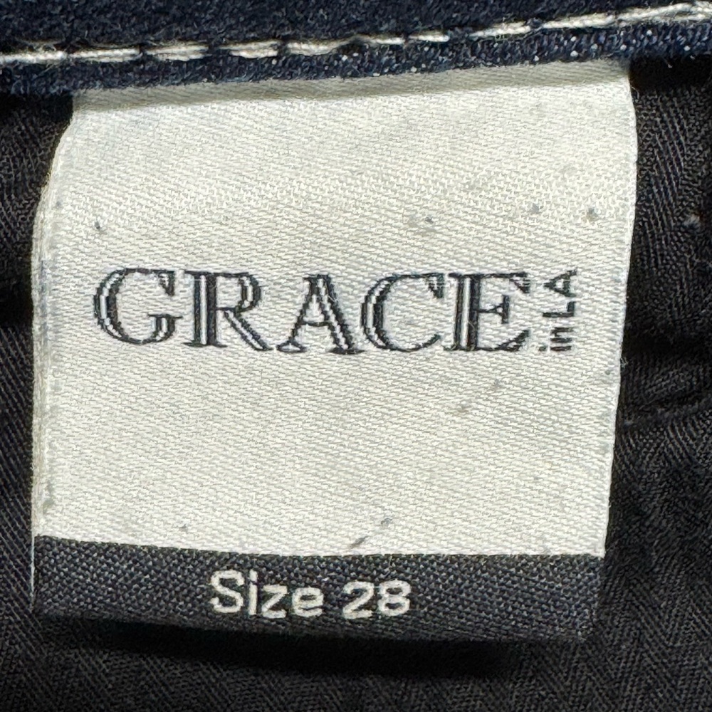 Grace In LA Jeans Y2K Low Rise Bootcut Womens 28‎ Blue Bling Embellished Casual - Picture 13 of 15